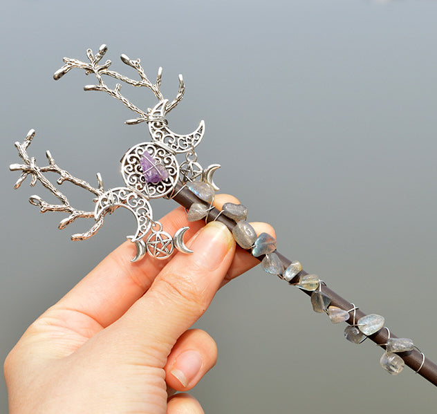 Handmade Genuine Gemstone and Wood Wands Altar,Magick,Ceremony - Tartarian Treasures & Trinkets