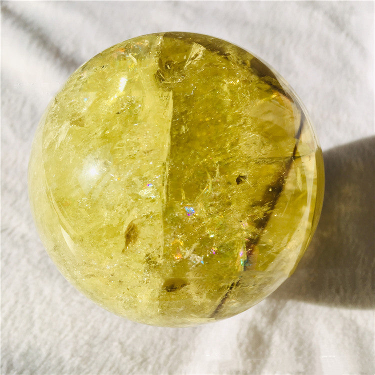 810g Gorgeous Polished Medium Large Stunning Natural Citrine Sphere, Crystal Ball 3.5 inch wide - Tartarian Treasures & Trinkets