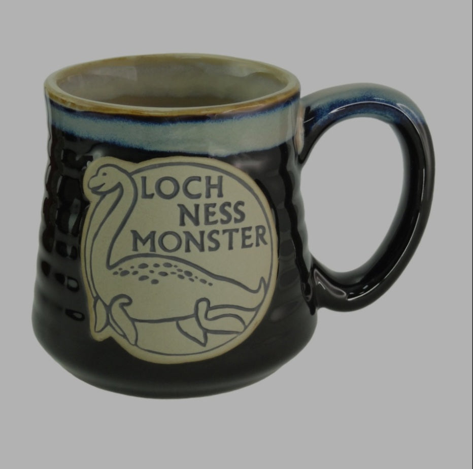 Set of 2 Loch Ness Monster Stoneware Mugs - Scottish Design Mugs