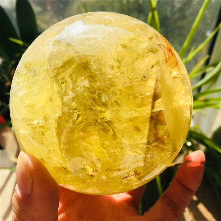 810g Gorgeous Polished Medium Large Stunning  Natural Citrine Sphere, Crystal Ball 3.5 inch wide - Tartarian Treasures & Trinkets