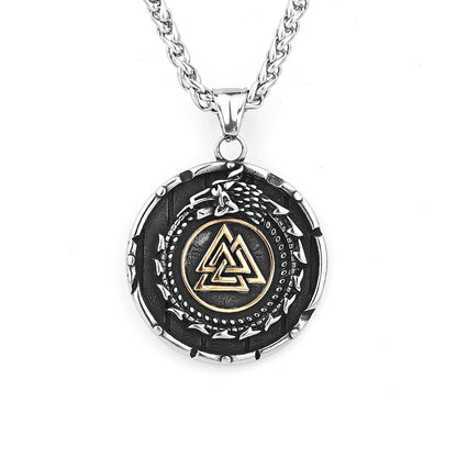 Triquerta Triangle Double Sided  Rune Titanium Steel Viking Pendant Necklace - Tartarian Treasures & Trinkets
