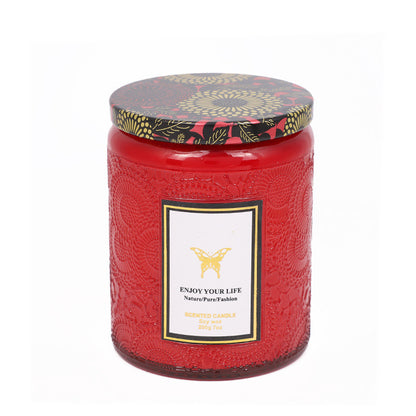 Embossed Glass Fragrance Handmade Gift Aromatherapy Soy Candles - Tartarian Treasures & Trinkets