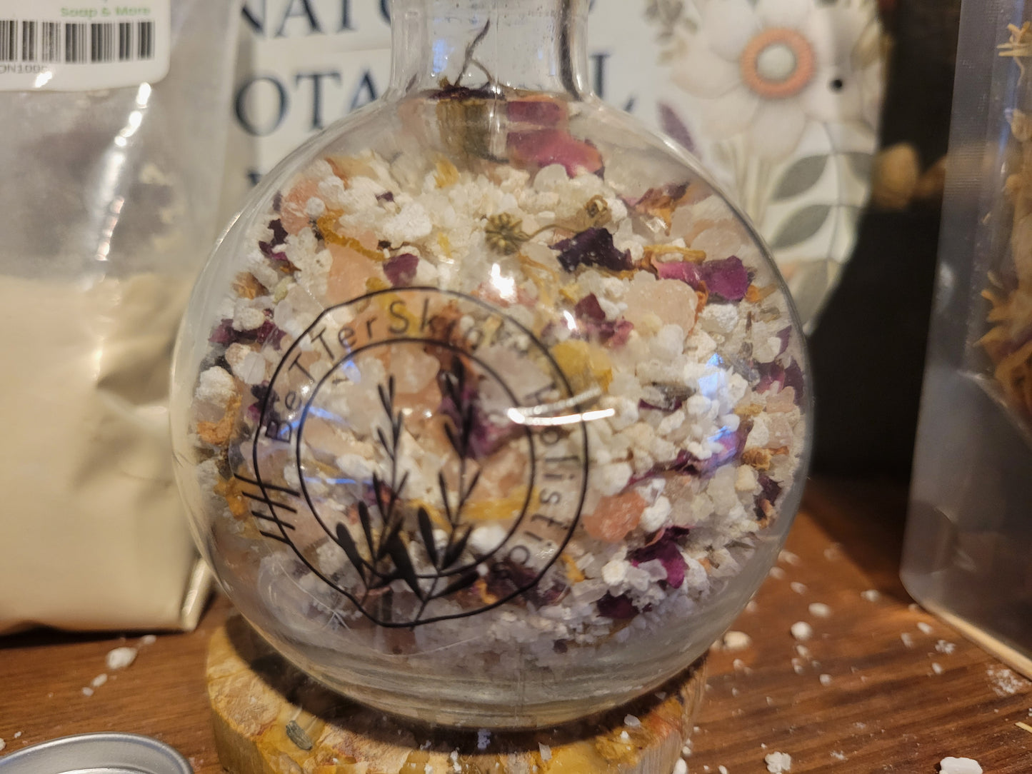 4pc BATH SALTS Colloidal Oatmeal-Botanical Himalayan,Dead Sea, Celtic Sea, Epsom Salt -BeTTerSkin Holistics - Tartarian Treasures & Trinkets