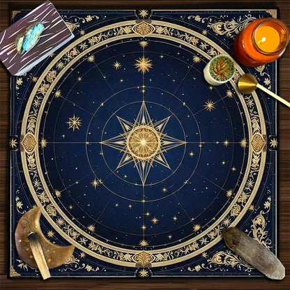 Geometric Tarot Moon Sun Velvet Tablecloth - Tartarian Treasures & Trinkets