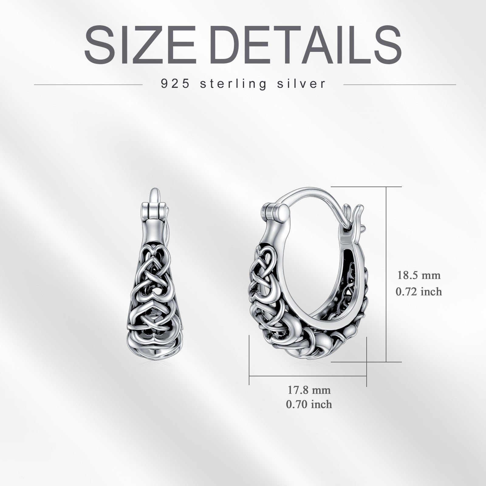 925 Sterling Silver Celtic Knot Vintage Hoop Earrings - Tartarian Treasures & Trinkets