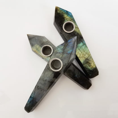 Natural Stone Labradorite Crystal Pipe Hexagonal Prism - Tartarian Treasures & Trinkets