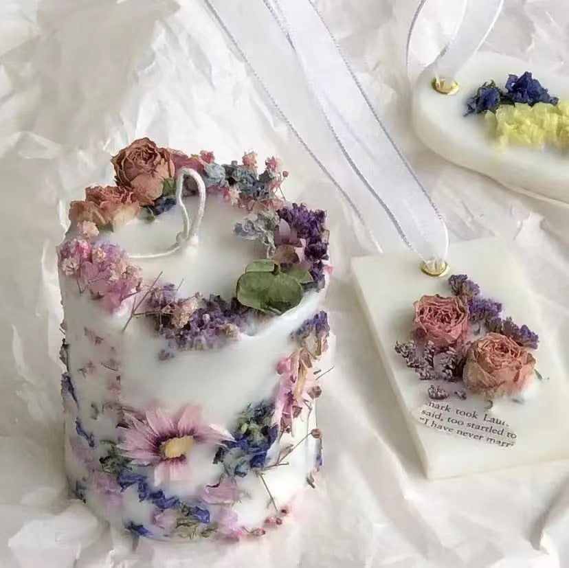 Dried Flower Rose Fragrance Candle - Tartarian Treasures & Trinkets