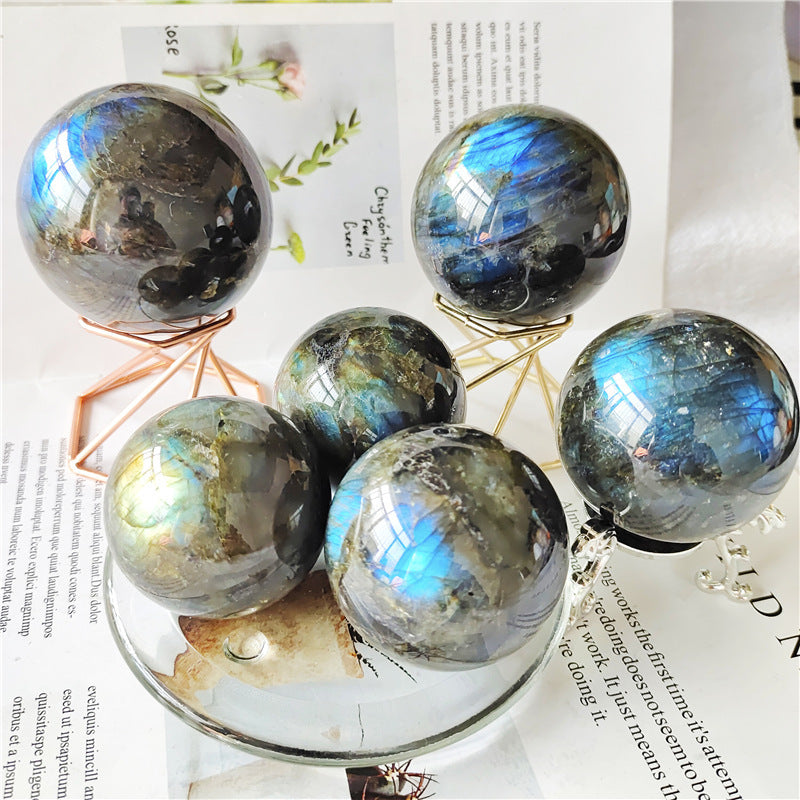 Premium LABRADORITE Crystal Ball Gemstone Hand Polished Choose Size - Tartarian Treasures & Trinkets