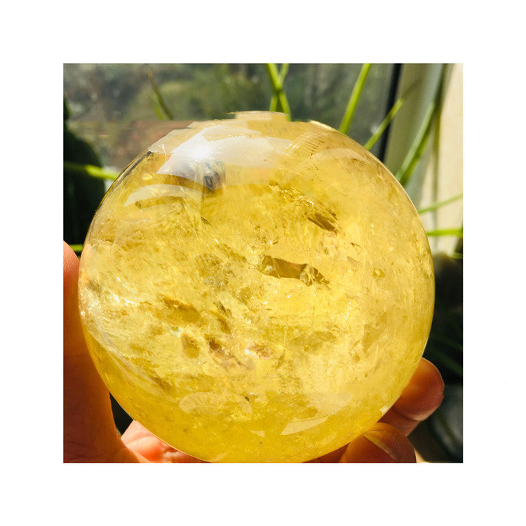 810g Gorgeous Polished Medium Large Stunning  Natural Citrine Sphere, Crystal Ball 3.5 inch wide - Tartarian Treasures & Trinkets