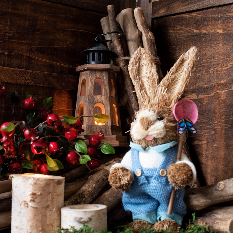 Handmade Lantern Style  Wooden Lighthouse Candle Holder w handle - Tartarian Treasures & Trinkets