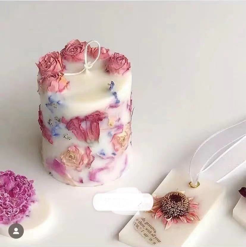 Dried Flower Rose Fragrance Candle - Tartarian Treasures & Trinkets