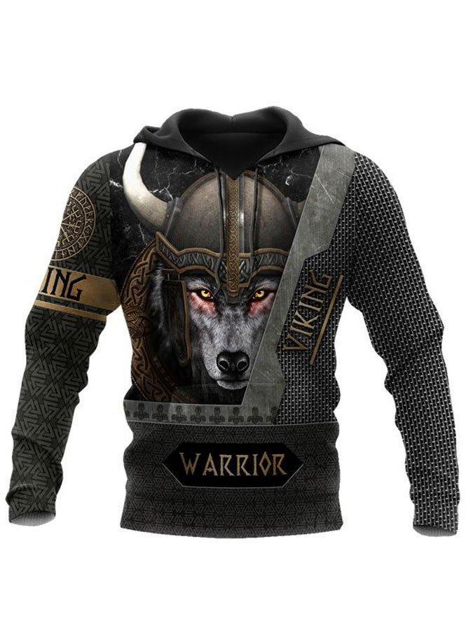 Men's Viking Mythology Silkscreen Print Sweater - Tartarian Treasures & Trinkets