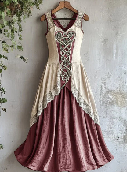 Viking Tribal Celtic Knot Art Lace Linen Tank Dress - Tartarian Treasures & Trinkets