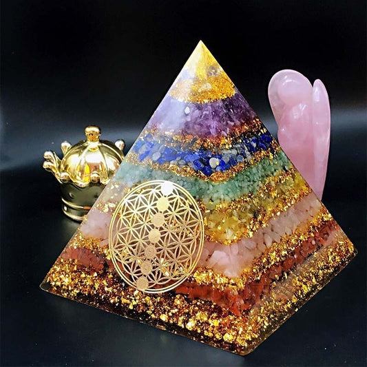 High Quality EMF PYRAMIDs Seven Chakra Natural Gemstone Crystal Crushed Stone Energy Copper Towers - Tartarian Treasures & Trinkets