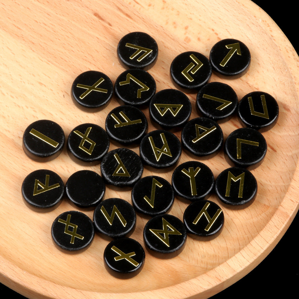 Genuine Gemstone Viking Divination Runes Natural Crystal  Nordic Celtic Spiritual Runes -25 pc Set Choose your favorite - Tartarian Treasures & Trinkets