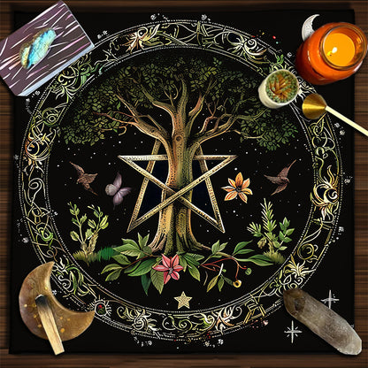 Geometric Tarot Moon Sun Velvet Tablecloth - Tartarian Treasures & Trinkets