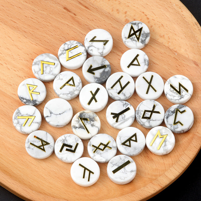 Genuine Gemstone Viking Divination Runes Natural Crystal  Nordic Celtic Spiritual Runes -25 pc Set Choose your favorite - Tartarian Treasures & Trinkets