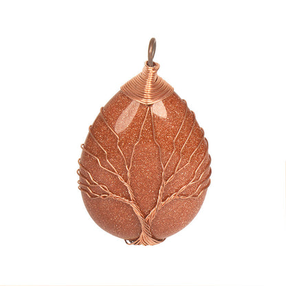 Lovely Handmade Tree of Life Natural Stone Gemstone Pendants- choose stone - Tartarian Treasures & Trinkets