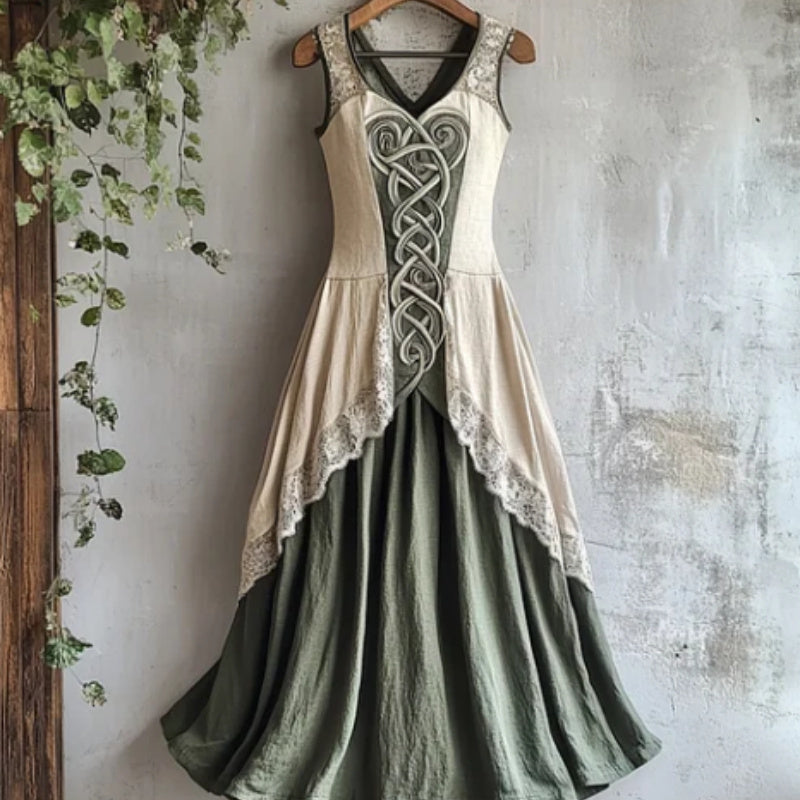 Viking Tribal Celtic Knot Art Lace Linen Tank Dress - Tartarian Treasures & Trinkets