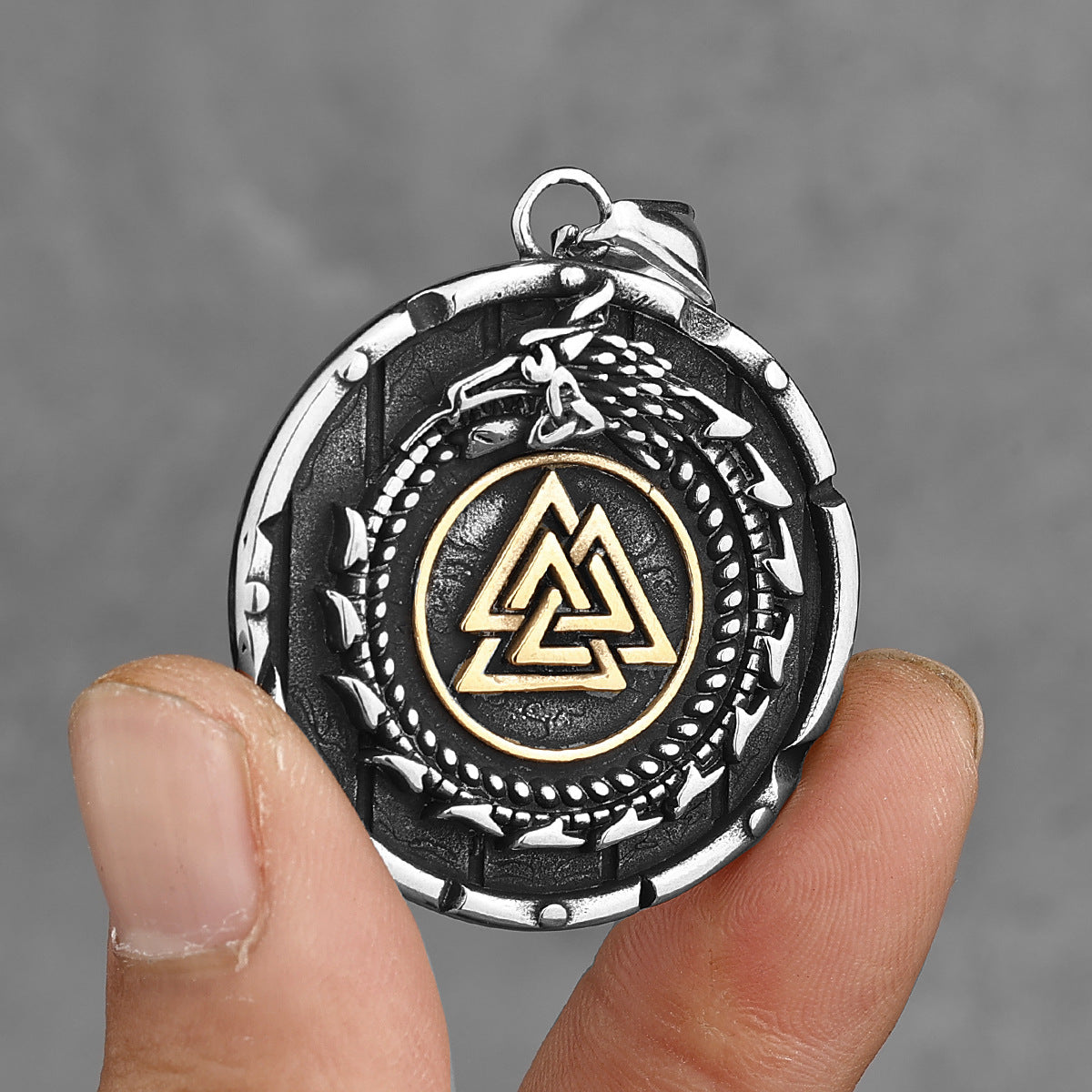 Triquerta Triangle Double Sided  Rune Titanium Steel Viking Pendant Necklace - Tartarian Treasures & Trinkets