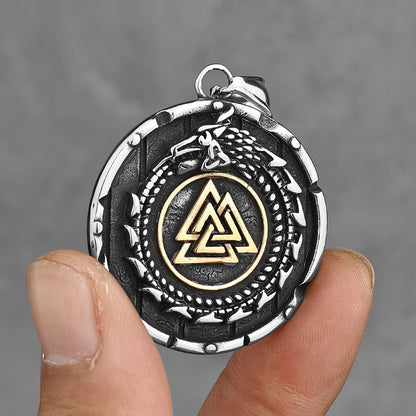 Triquerta Triangle Double Sided  Rune Titanium Steel Viking Pendant Necklace - Tartarian Treasures & Trinkets
