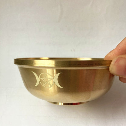 Pure Copper Altar Ritual Bowl Pentagram - Tartarian Treasures & Trinkets