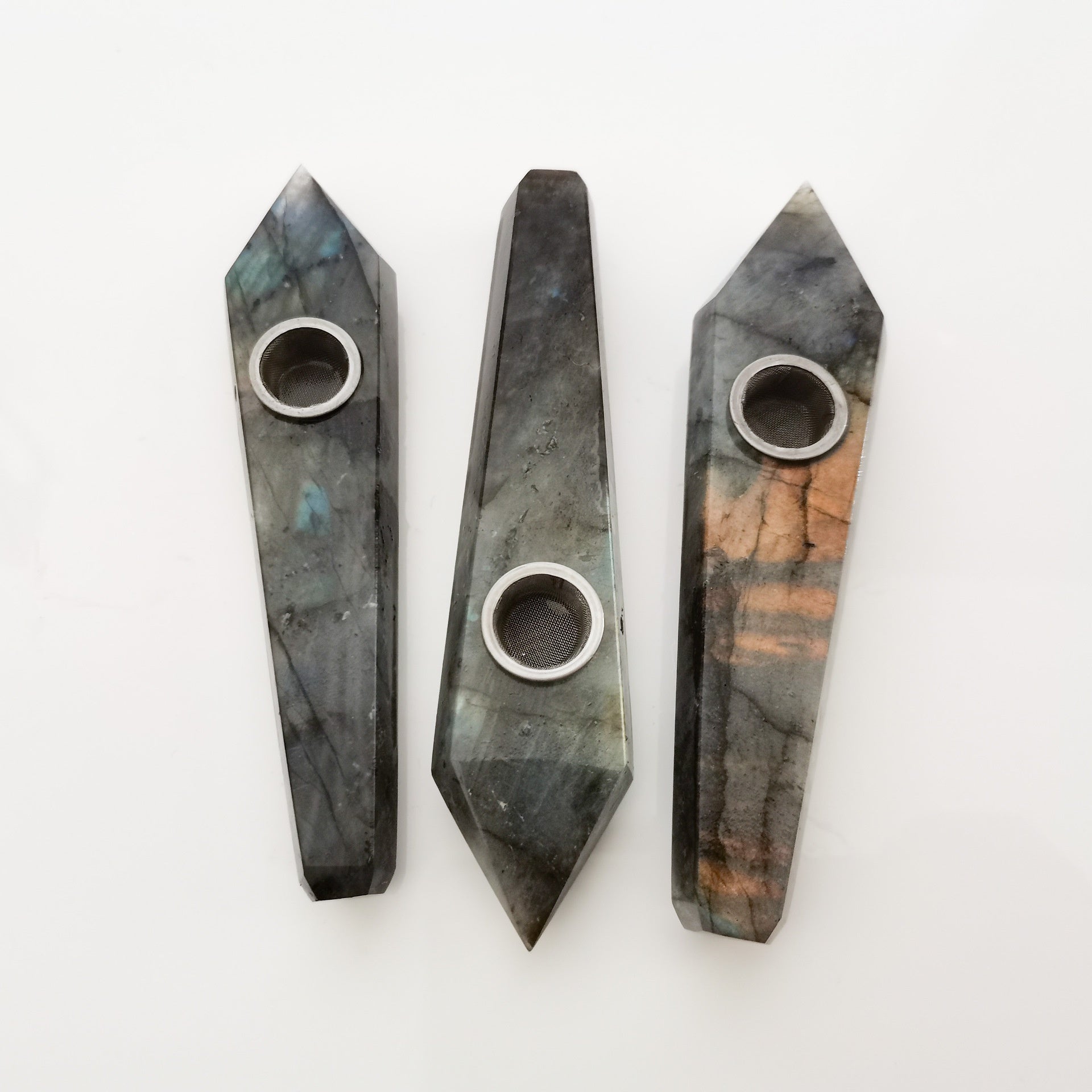 Natural Stone Labradorite Crystal Pipe Hexagonal Prism - Tartarian Treasures & Trinkets