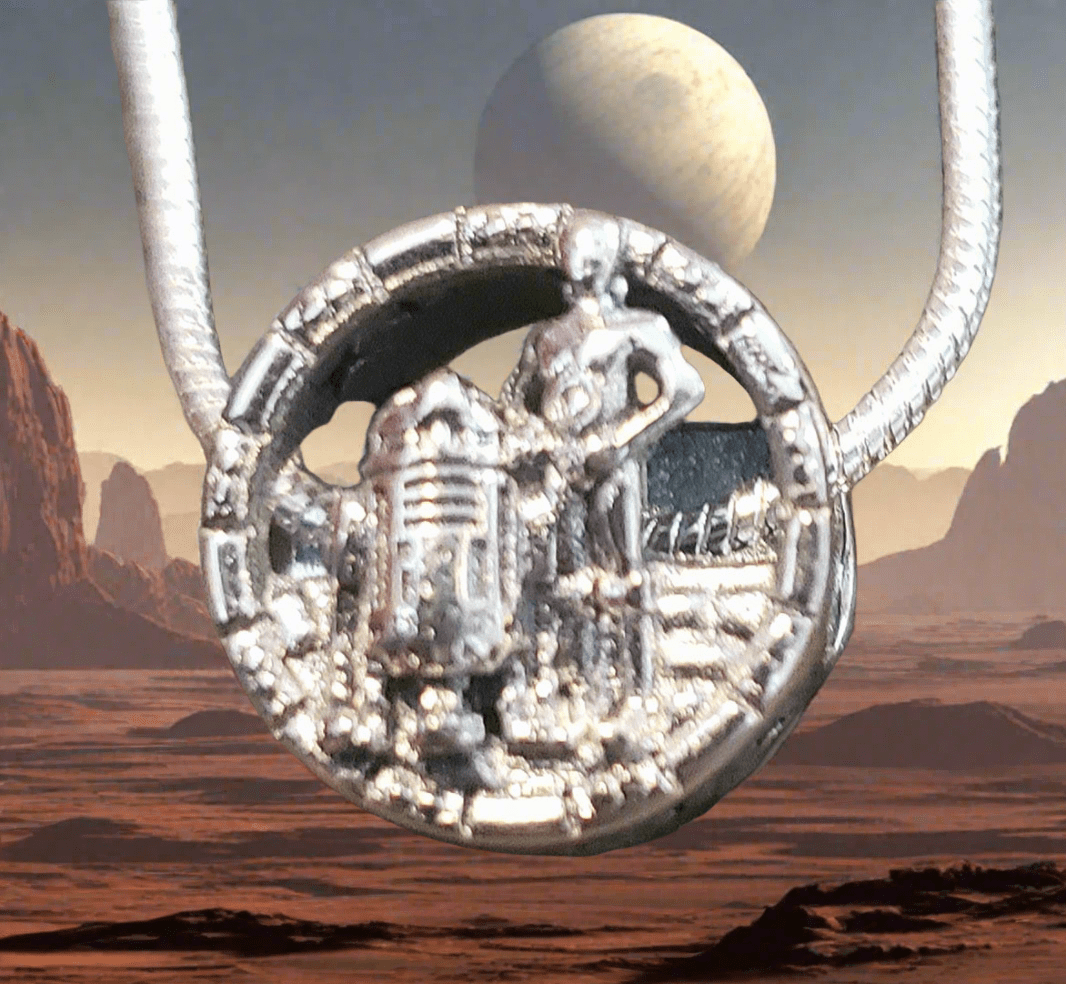 Star wars, r2d2, C3pO,925 solid  silver detailed, standing pose,  925  sterling silver charm pendant, comes w 925 sterling silver snake chain 