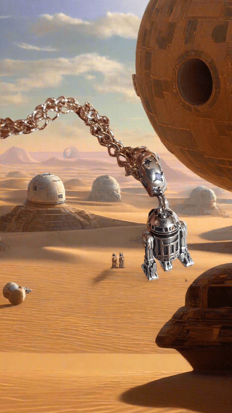 Star wars, r2d2, 925 solid  silver detailed , standing pose,  925  sterling silver charm pendant, comes w 925 sterling silver snake chain 