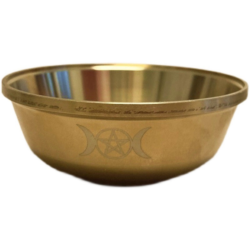 Pure Copper Altar Ritual Bowl Pentagram - Tartarian Treasures & Trinkets
