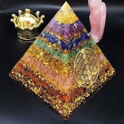 High Quality EMF PYRAMIDs Seven Chakra Natural Gemstone Crystal Crushed Stone Energy Copper Towers - Tartarian Treasures & Trinkets