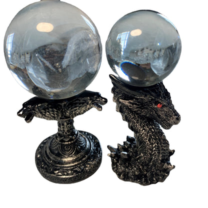 Crystal Ball Stands  Sturdy Base Wolf Or Dragon Head  Craft Resin  Gothic Medieval - Tartarian Treasures & Trinkets