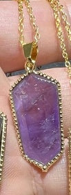 Natural Amethyst Crystal Agate Pendant Rough Stone Gemstone Necklace - Tartarian Treasures & Trinkets