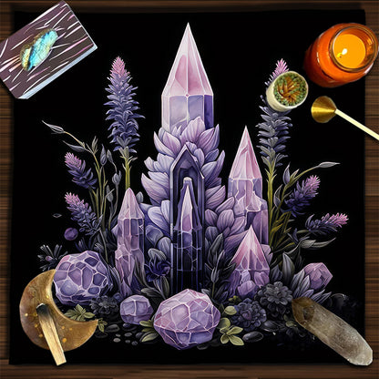 Geometric Tarot Moon Sun Velvet Tablecloth - Tartarian Treasures & Trinkets