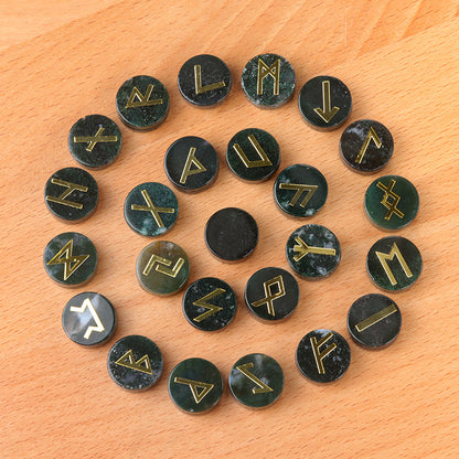 Genuine Gemstone Viking Divination Runes Natural Crystal  Nordic Celtic Spiritual Runes -25 pc Set Choose your favorite - Tartarian Treasures & Trinkets