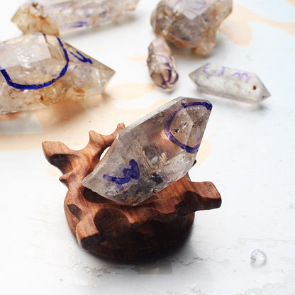 Rare-Enhydro Herkimer Diamond Natural Rough Quartz ( Enhydro = Moving Air, Sediment, or Water inside!) Specimen - Tartarian Treasures & Trinkets