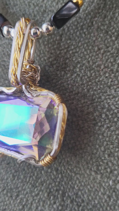 Handmade Lithuanian Crystal +Gemstone Necklace-Ui'Cathain Celtic Designs Original