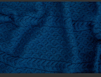 Stunning Thick Heavy  Patchwork Super Soft 100% Merino Wool Knit Throw 42" x 64" Natural Color