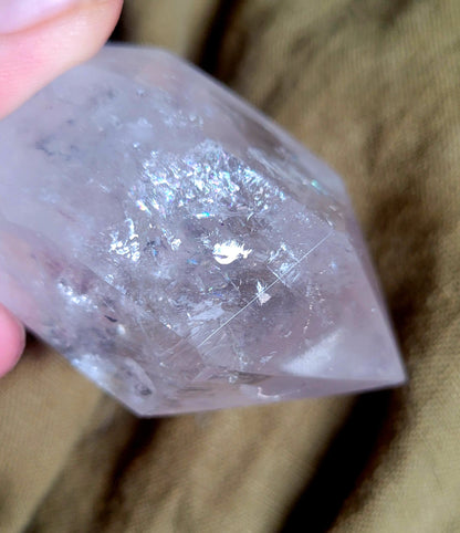 AAA ENHYDRO Large Clear RAINBOW HERKIMER Diamond,  1 Large Air Bubble/Moving Water Crystal Clear Transparent  Syracuse NY 105g - Tartarian Treasures & Trinkets