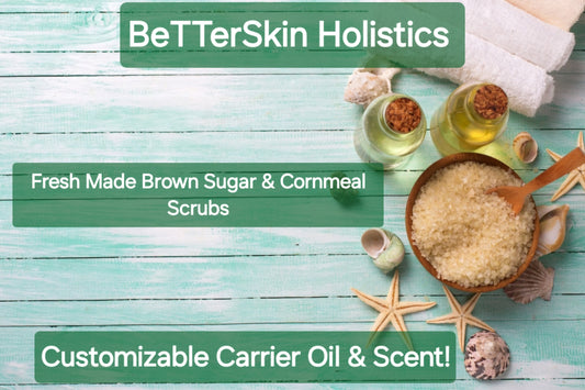 BROWN SUGAR & CORNMEAL SCRUB for Face & Body-Exfoliant for ALL Skin conditions