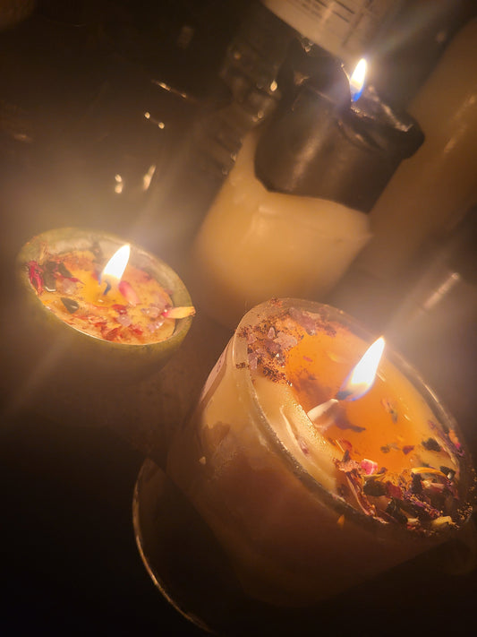 Advanced Candle Magick Spiritual Warfare Gemstone Oils & Herb SPELL CANDLES Beeswax-Handmade - Tartarian Treasures & Trinkets