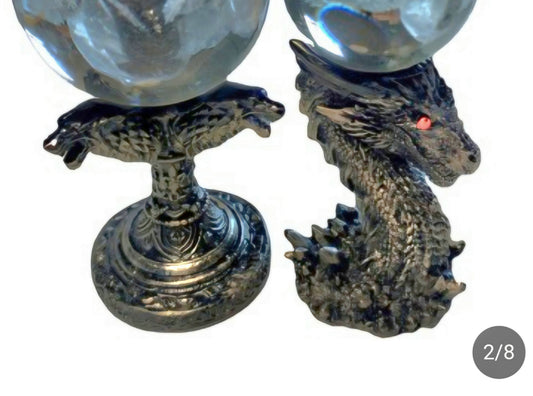 Crystal Ball Stands  Sturdy Base Wolf Or Dragon Head  Craft Resin  Gothic Medieval