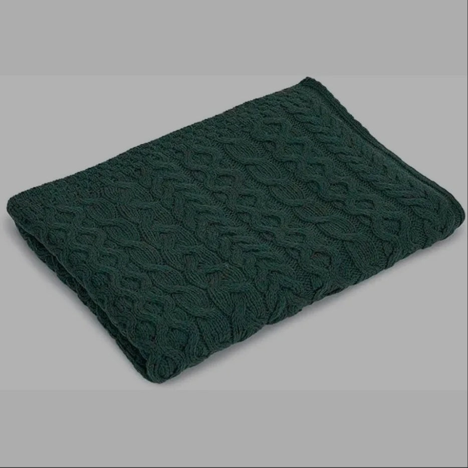 Luxurious 100% Soft No Itch- Merino Wool - Heavy Cable Knit Throw 42" x 62"