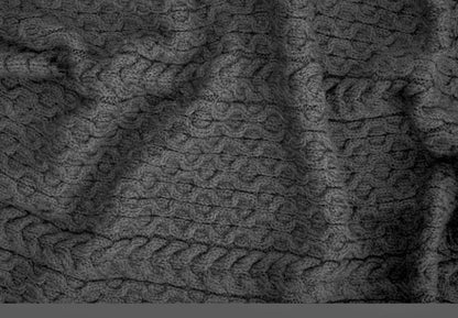 Stunning Thick Heavy  Patchwork Super Soft 100% Merino Wool Knit Throw 42" x 64" Natural Color