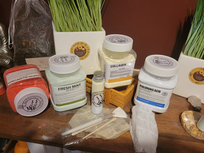 Mini Kit-DIY 3  Different Masks in 1- Collagen & Hyaluronic Acid Powder Mask + 50ml Clear Healing Watery Oils!