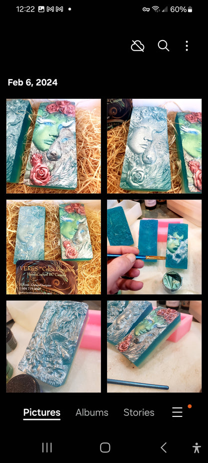 Wildcrafted Artisan  MYTHOLOGY SOAP BASKETS  Handpainted - Elves, Dragons, Mermaids, Wizards, Mystic, Green Man , Wolf  Spa Gift Baskets- Raw Honey & Cocoa Butter Chemical FREE HOLISTIC - Tartarian Treasures & Trinkets