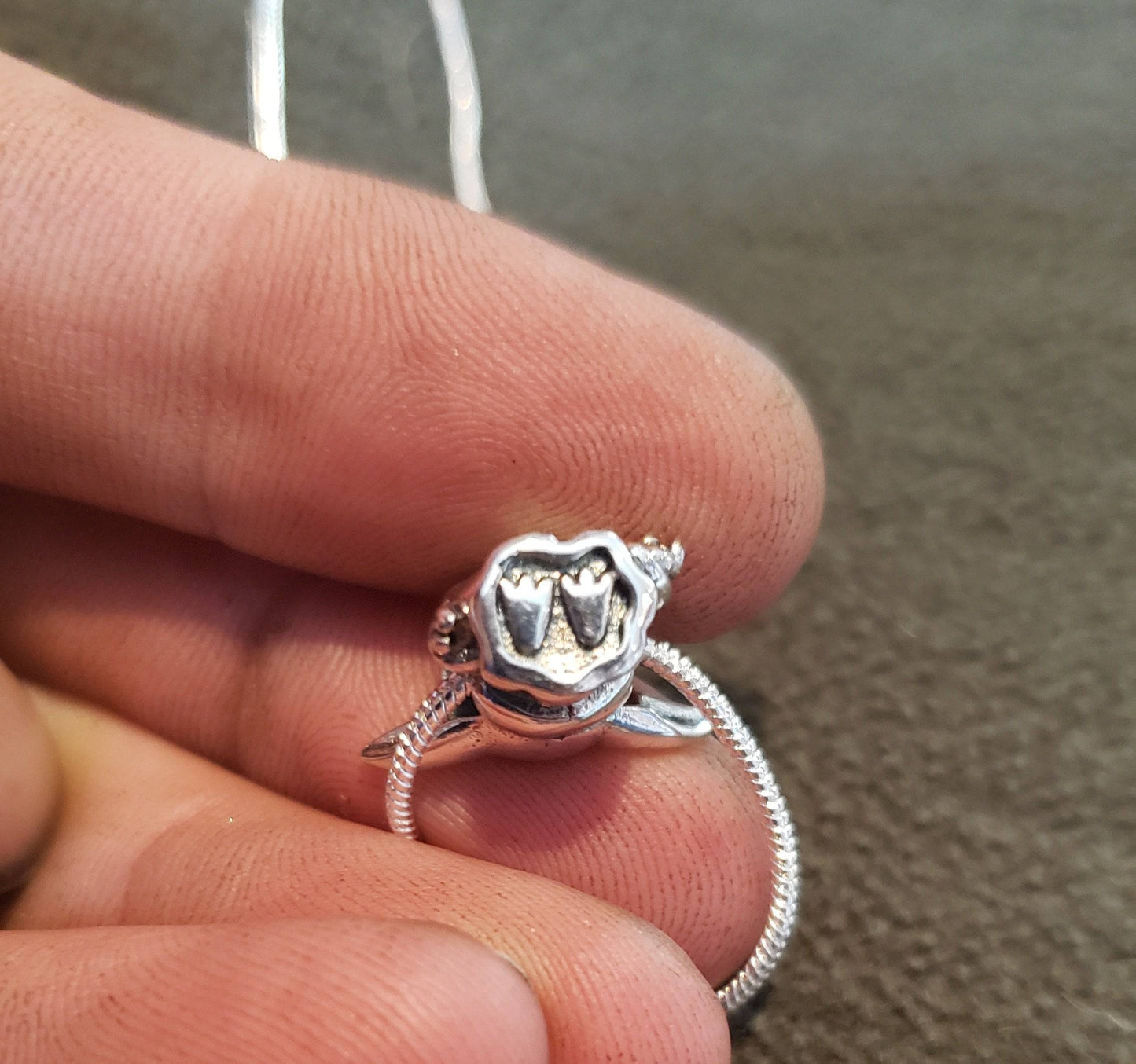 Star wars,925 solid  silver detailed, baby yoda feet photo,  925  sterling silver charm pendant, comes w 925 sterling silver snake chain 