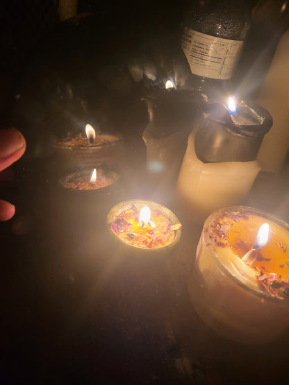 Advanced Candle Magick Spiritual Warfare Gemstone Oils & Herb SPELL CANDLES Beeswax-Handmade - Tartarian Treasures & Trinkets