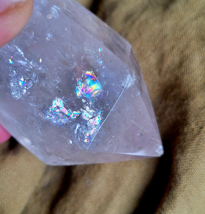 AAA ENHYDRO Large Clear RAINBOW HERKIMER Diamond,  1 Large Air Bubble/Moving Water Crystal Clear Transparent  Syracuse NY 105g - Tartarian Treasures & Trinkets