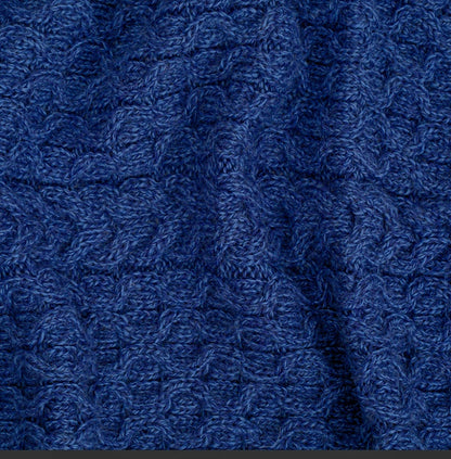 Stunning Thick Heavy  Patchwork Super Soft 100% Merino Wool Knit Throw 42" x 64" Natural Color